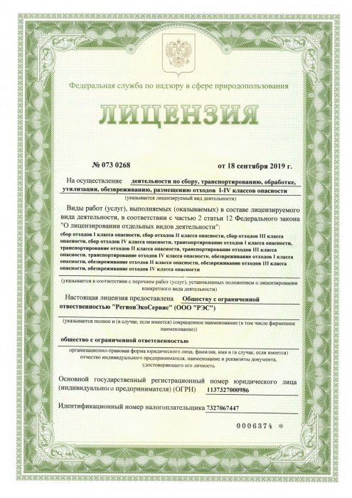 Лицензия сторона 1